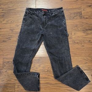 Indigo Wisdom Premium Black Wash/Gray Mens Jeans Sz 30x30 Carpenter Straight